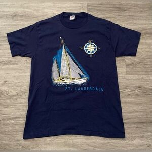 Vintage Fort Lauderdale Florida Sailboat Shirt, Made in USA